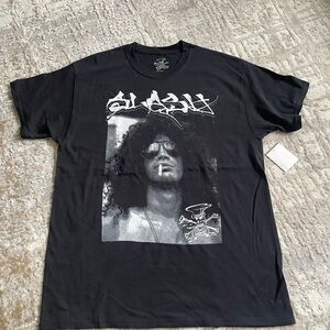 Slash Guns Roses Graphic Tee Black NEW NWT Snakepit merchandise nicked & frayed
